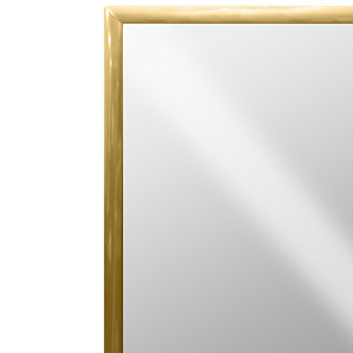 Raphael Rozen , Modern Hanging Framed Wall Mounted Metal Mirror, Gold Glossed Aluminum #TOP1