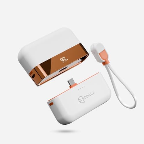 MPower Fusion Powerbank | India’s First 2-in-1 Powerbank | 10000mAh Battery Capacity | 22.5W PD-QC 3.0 Fast Charging | Built-in & Detachable Cables | Battery Display | Multi-Layered Protection (White)