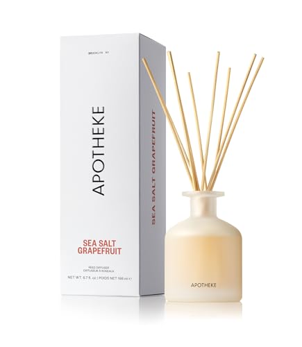 Apotheke Luxury Scented Reed Diffuser for Home, Sea Salt Grapefruit