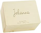 LAUBLUST Erinnerungsbox Baby Personalisiert - Serie Niers - Geschenk zur Geburt | XL - ca. 40x30x24cm, Holzkiste Natur FSC®