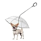 Namsan Pet Umbrella for Small Dogs, Clear Dog Walking Umbrella with Adjustable Leash, Self-Assembly Puppy Rain Snow Umbrella, Waterproof