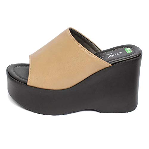 Image of epdavin Women's Simple Comfy Platform High Heel Slippers Slides