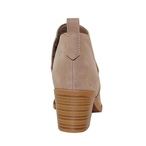 TRENDSUP Ankle Boots for Women Chelsea Square Toe Chunky Low Heel Booties Comfortable Slip on Short Boots3