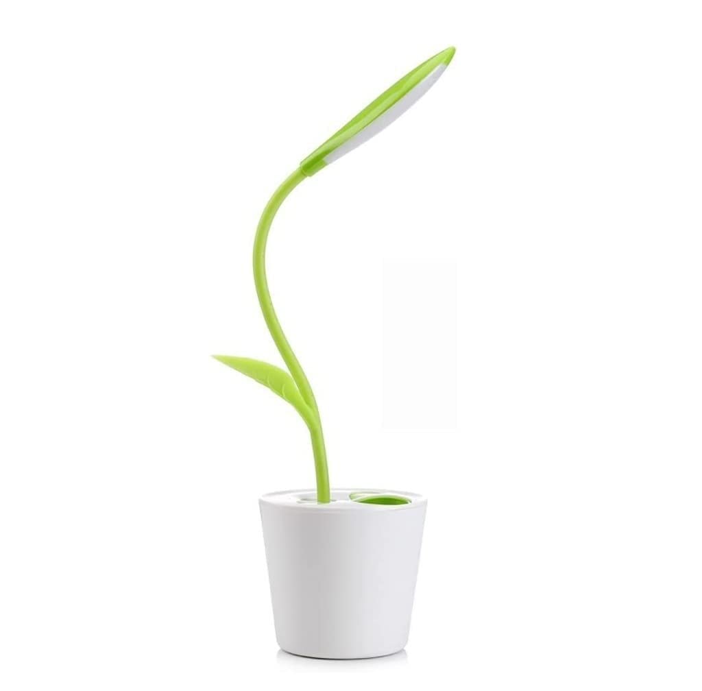 Lampa Biurkowa Lampa Biurkowa Roślinna Lampka Nocna Student Ochrona Oczu USB Ładowanie Uchwyt Na Długopis LED Ochrona Wzroku(Light green)