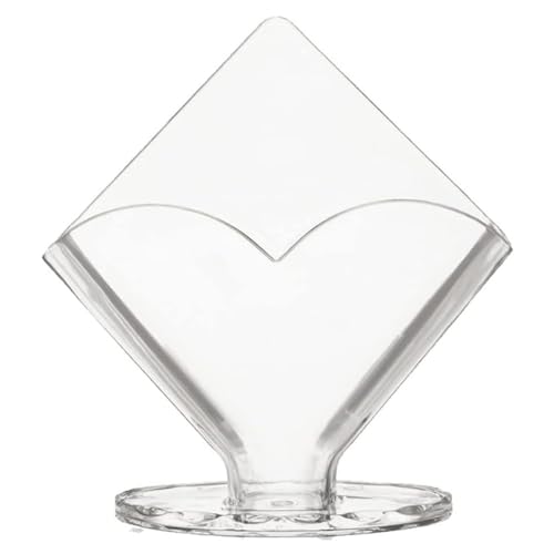 Clear Acrylic Heart Shaped Cocktail Napkin Holder Dining Caddy Beverage Tissue Dispenser Stand Coffee Filter Holder Hotel Restaurant Decor (Suit 3.7x3.7 inches Napkin)