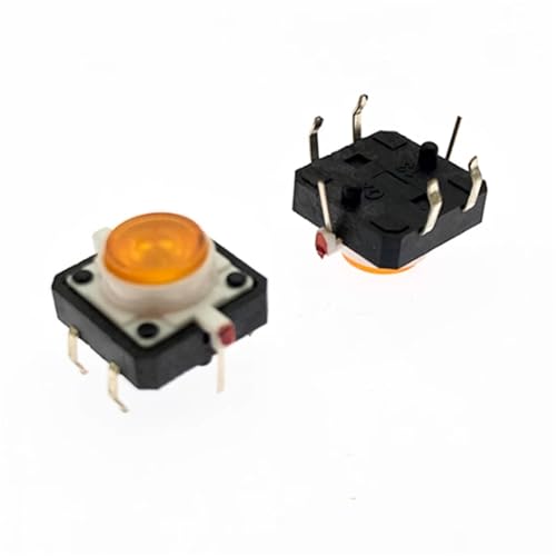 Tactile push button switch momentáneo 12x12x7.3mm con indicador LED naranja