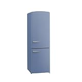 iio RR2 12 cu. ft. Retro Refrigerator Full Size Fridge/Bottom Freezer, Frost Free, LED Light, Multiflow 360°, Small Mini Ice Cube Tray, 1 Fruit slot, Dorm Office Quiet Compressor (Sky Blue)