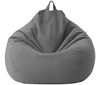 Kisbeibi Bean Bag Chair Cover Only Without Filling - Stuffed Animal Storage&Memory Foam - Washable Soft Linen, Lazy Sofa Sack Bean Bag for Adults,Kids,Teens(Khaki,Size:80x90cm)