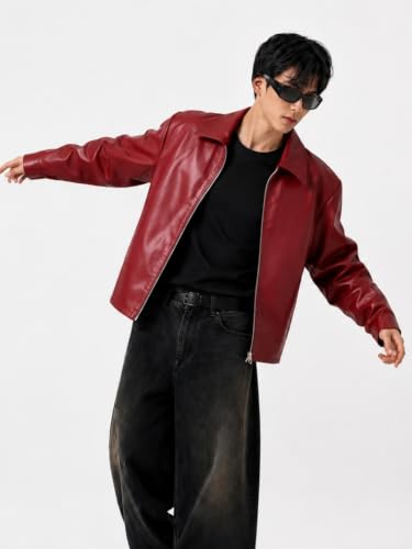 EXOTIX Burgundy Leather Jacket for Men - Image 4