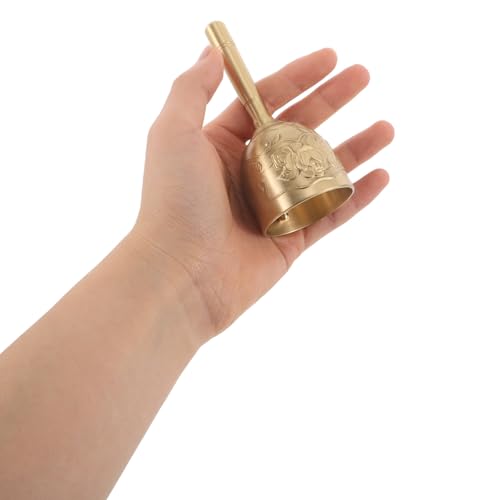 KOMBIUDA Cloche Design Portable en Laiton Doré à Main Résistante à Déformation pour Bureau et Service – vue 4