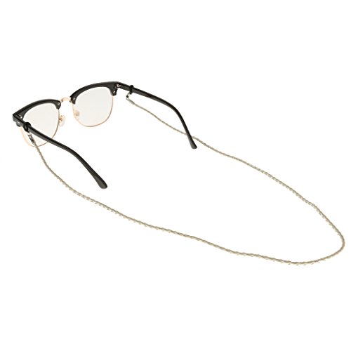 Elegantes Brillenband für Damen, Nylon, PU-Kunststoff, Umhängeband für Brillen, Sonnenbrillen, Lesebrillen, 64 cm, Weiß Cover