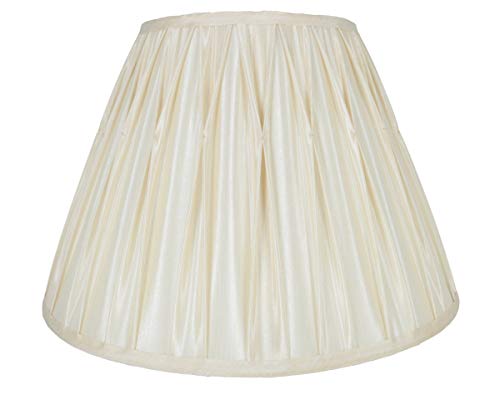 Urbanest Designer Pinch Pleat Faux Silk Softback Empire Lamp Shade, 8-inch by 16-inch by 11-inch, Cream