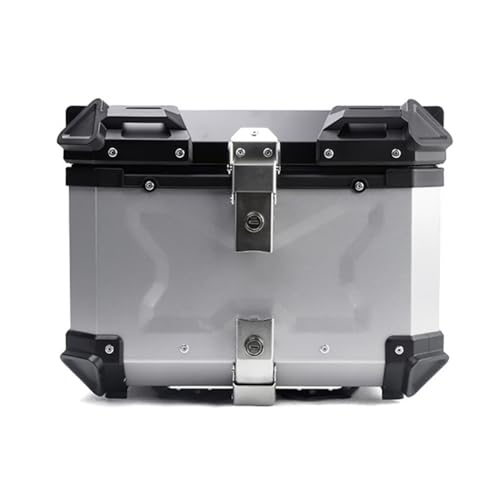 Top case moto grande capacité 55l argent coffre de voyage en alu