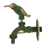 Sewroro Grifo de Jardín Rústico de Cobre con Diseño Animal Grifo de Pared para Exteriores Resistente y Ergonómico para Piscina y Fregadero