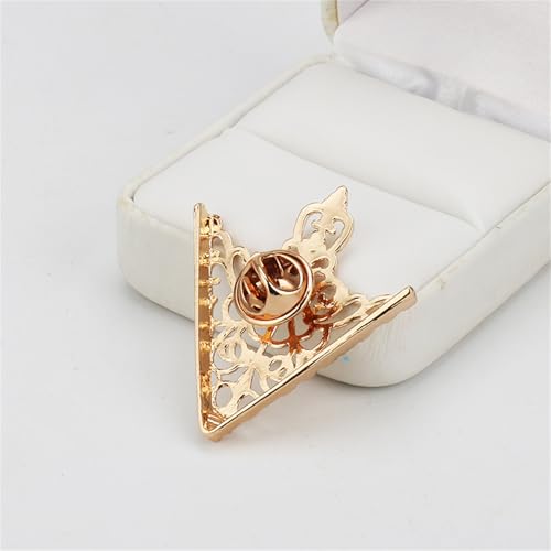 Image of coadipress 2PCS Retro Hollow Triangle Collar Pins Brooch for Men Women Hollow Floral Shirt Suit Clothing Collar Angle Decoration Parts
