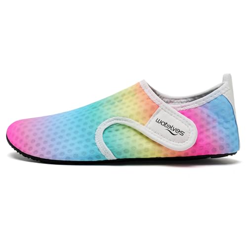 Image of WateLves Water Shoes for Women Men Swim Beach Aqua Socks Quick Dry Barefoot House Slippers Travel Shoes with Adjustable Magic Tape for Pool Diving Boating Yoga Surf