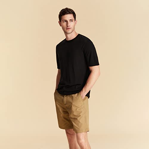 GreenMount Summer Silk Cashmere Essential Round Neck T-Shirt Light Weight Short Sleeve for Men3