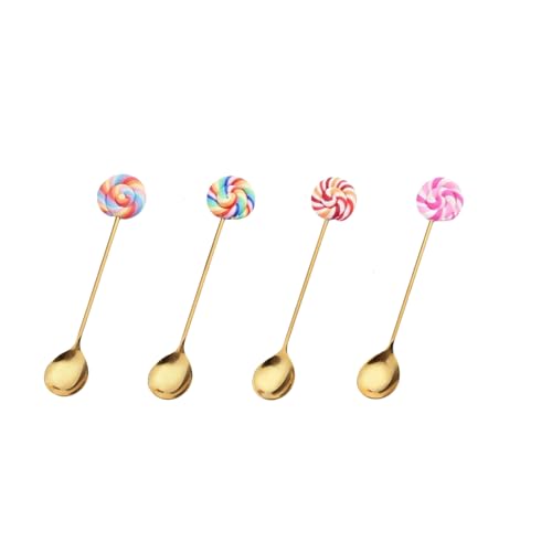 Stainless Steel Tea Spoons 4-Pack (Lollipop)