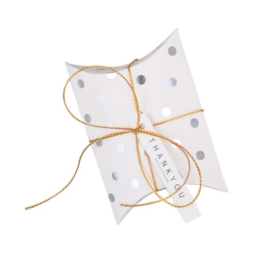 Aniyan 30 cajas de regalo para dulces, con etiqueta de regalo y cuerda, para bodas, comuniones, confirmaciones, bautizos, despedidas, (punto plateado)