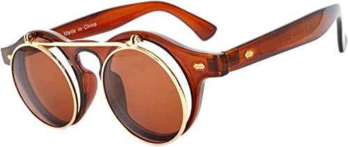 Image of OWL Steampunk Vintage Retro Round Circle Gothic Hippie Colored Plastic Frame Sunglasses Colored Lens