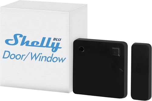Shelly Blu Door/Window Schwarz | Bluetooth Smart Tür- und Fenstersensor mit LUX-Sensor | Sicherheit | Unmittelbare Reaktion | iOS Android App | Gateway Erforderlich | Szenen-Aktivierung