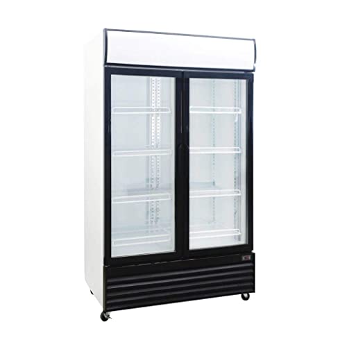 Procool Refrigeration Glass 2 Door Upright Display Beverage Cooler Merchandiser; 35 Cubic Ft., 45" Wide #TOP13