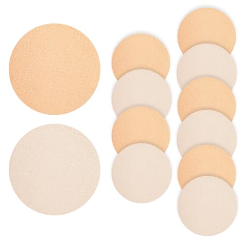 Lot de 14 éponges de maquillage ronds Double usage pour tous les types de peau humides et sèches