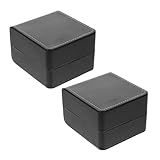 iplusmile 2 Stück Tragbare Uhrenbox aus Pu Leder Multifunktionales Schmuckkästchen in Glänzendem Schwarz Kratzfeste Aufbewahrung für Uhren und Schmuck im Haushalt