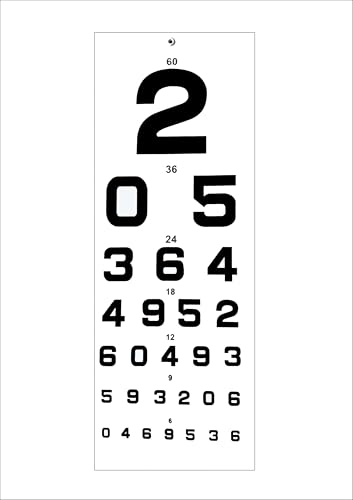 Image of EEP || Professional Eye Test Chart Set || 4 Charts - Snellen Alphabet, E Type, C Type, Number Format || Vision Testing Charts || White