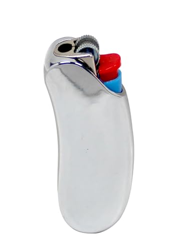 HUMWE Capa de isqueiro de metal portátil em forma de banana com suporte de manga bolsas de conforto para BIC Mini Size Isqueiro J5 (Silvery-Mini)