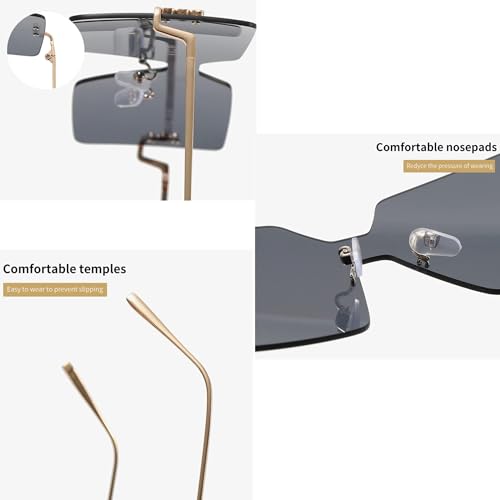 bullabulling Oversized Fashion Square Sunglasses For Women Men UV 400 Protection Gradient Frame4