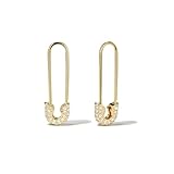 Pearich Gold Safety Pin Earrings for Girls Women, Gold Paperclip Earrings for Women Trendy, Minimalist Hoop Ear Hoop Daily Jewelry Gift for Girls