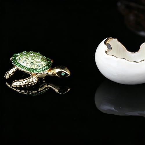 Boîte à Bijoux Tortue en alliage de zinc faite à la main pour table de chevet - 7