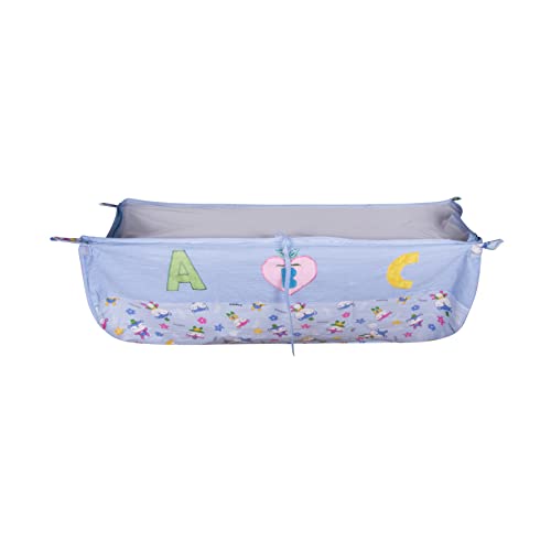 Image of Soft Cotton Baby Cradle Cloth with Integrated Mosquito Net - Premium Breathable Hammock Swing for Ghodiyu, Khoyu, Jhula, and Palna, Washable Born Baby Zoli for Infants (Blue Fabric)