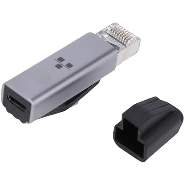 PUSOKEI Adapter USB C na Ethernet, Adapter RJ45 Męski na USB C 1000Mbps, Sieciowy Gigabit Ethernet RJ45, Kompatybilny Thunderbolt5/4/3, Laptop-tablet