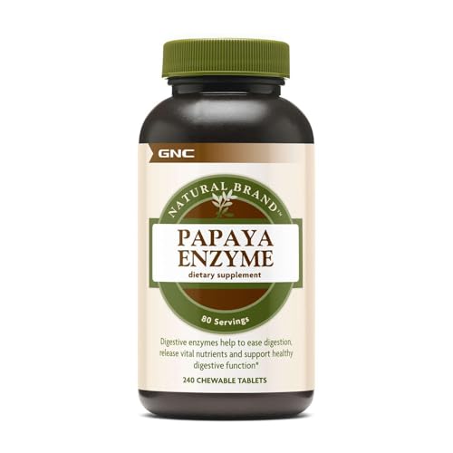 GNC Natural Brand Papaya Enzyme 240 Tablets Supports Healthy Digestive Function