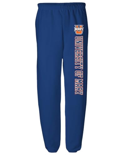 University of Mary Vertical Text Men's Jogger Sweatpants, Royal, S