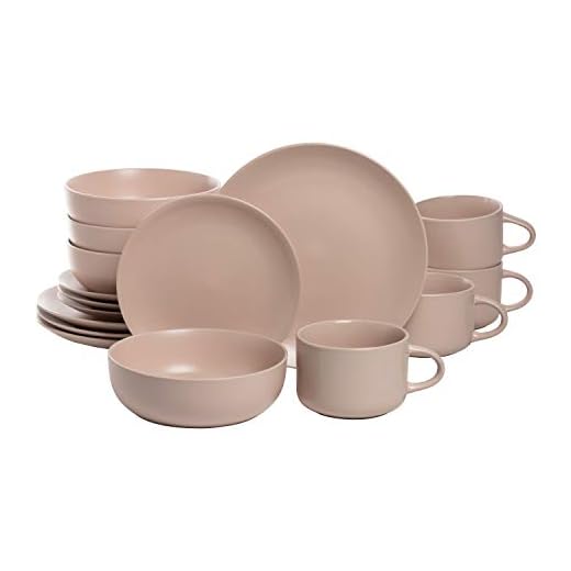 10 Strawberry Street Wazee Matte Coupe Dinnerware Set, 16 Pc, Blush Pink