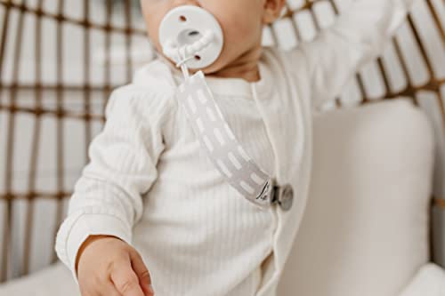 Image of Copper Pearl Pacifier Clip 3-Pack: Premium Knit Binky Holders for Baby Girls and Boys - Stylish Stainless Steel Pacifier Accessory - Prevents Floor Drops - Bliss