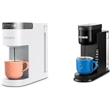 Keurig K- Slim Single Serve K-Cup Pod Coffee Maker, Multistream Technology, White & K-Express Coffee Maker, Single Serve K-Cup Pod Coffee Brewer, Black, 12.8 L x 5.1 W x 12.6 H