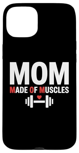 Mom Made of Muscles Strong Emotional Phrase Mama �X�}�z�P�[�X iPhone 15 Plus �p