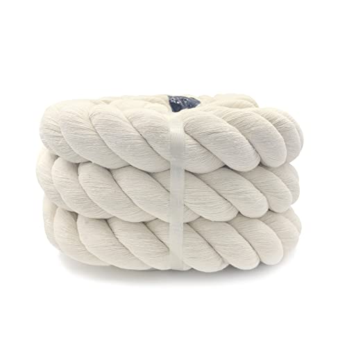 Thick Rope 30mm Decking Rope White String Macrame Rope Soft Cotton Rope for Garden Macrame Plant Hanger Heavy Duty Rope Beige 2M