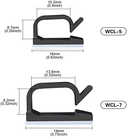 XHF 3/4” Adhesive Cable Wire Clips Black 60pcs, Cable Staples Outdoor Cable Management Wire Organizer Cord Holder for Under Desk, Car, Wall, TV PC Ethernet Cable