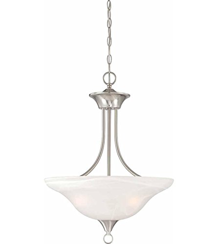 Volume Lighting Trinidad 3-Light Brushed Nickel Bowl-Shaped Pendant #TOP16