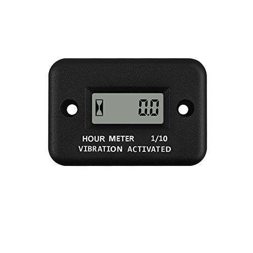 AUTOUTLET Wireless Inductive Vibration Hour Meter for Generator Gas Diesel Engine Motors Lawn Mover Marine ATV Motorcycle Boat Snowmobile Dirt Bike Waterproof Hourmeter with LCD Display