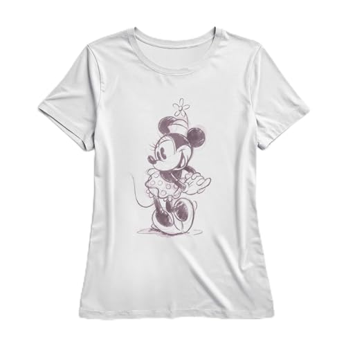 T-shirt vintage Mickey & Friends Minnie Mouse pour femme en coton doux