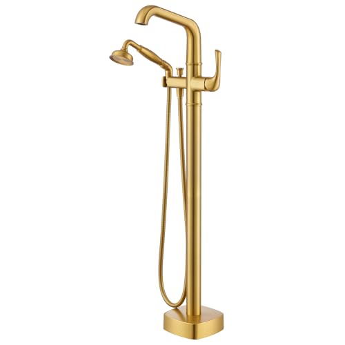 Luxury Free Standing Tub Faucet, Classic Brass Freestanding Bathtub Faucet,