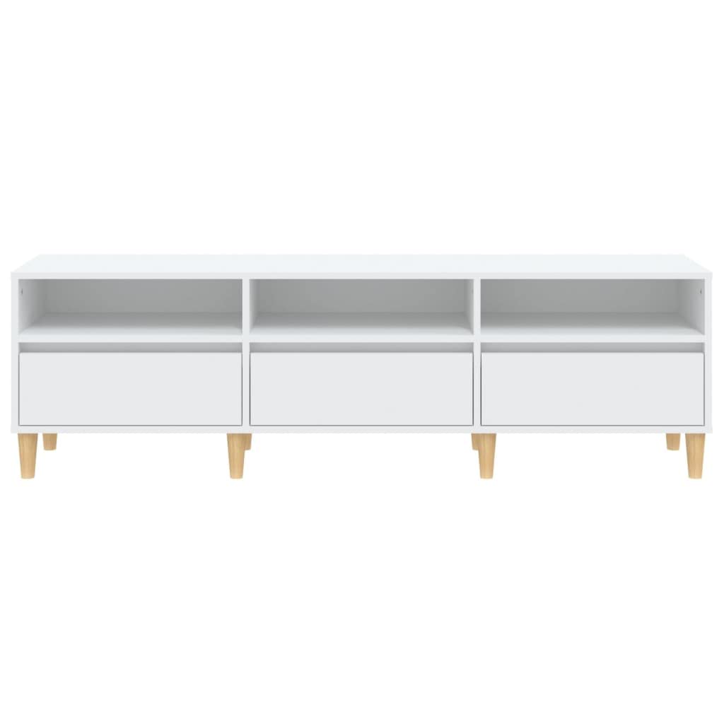 Mobile TV basso in legno, 150 x 30 x 44,5 cm, bianco
