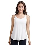 WiWi Women Sleeveless Tops Loose Fit Summer Basic Tops Bamboo Viscose Pajama Shirts, Raw White, Medium
