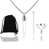 ZGGAZCA Glass Vial Necklace Pendant Small Clear Bottle Necklaces with Screw Cap Mini Vials for Ashes Hair Liquid Pet Memorial Pendant Locket That Holds Tiny Items Jewelry